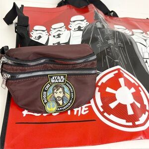 Star Wars Rogue One Fanny Pack Rare and Darth Vader Reusable Tote Bundle NWOT